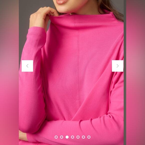 Daily Practice Anthropologie Long Sleeve Mock Neck Knit Mini Dress Pink Medium - Picture 12 of 13